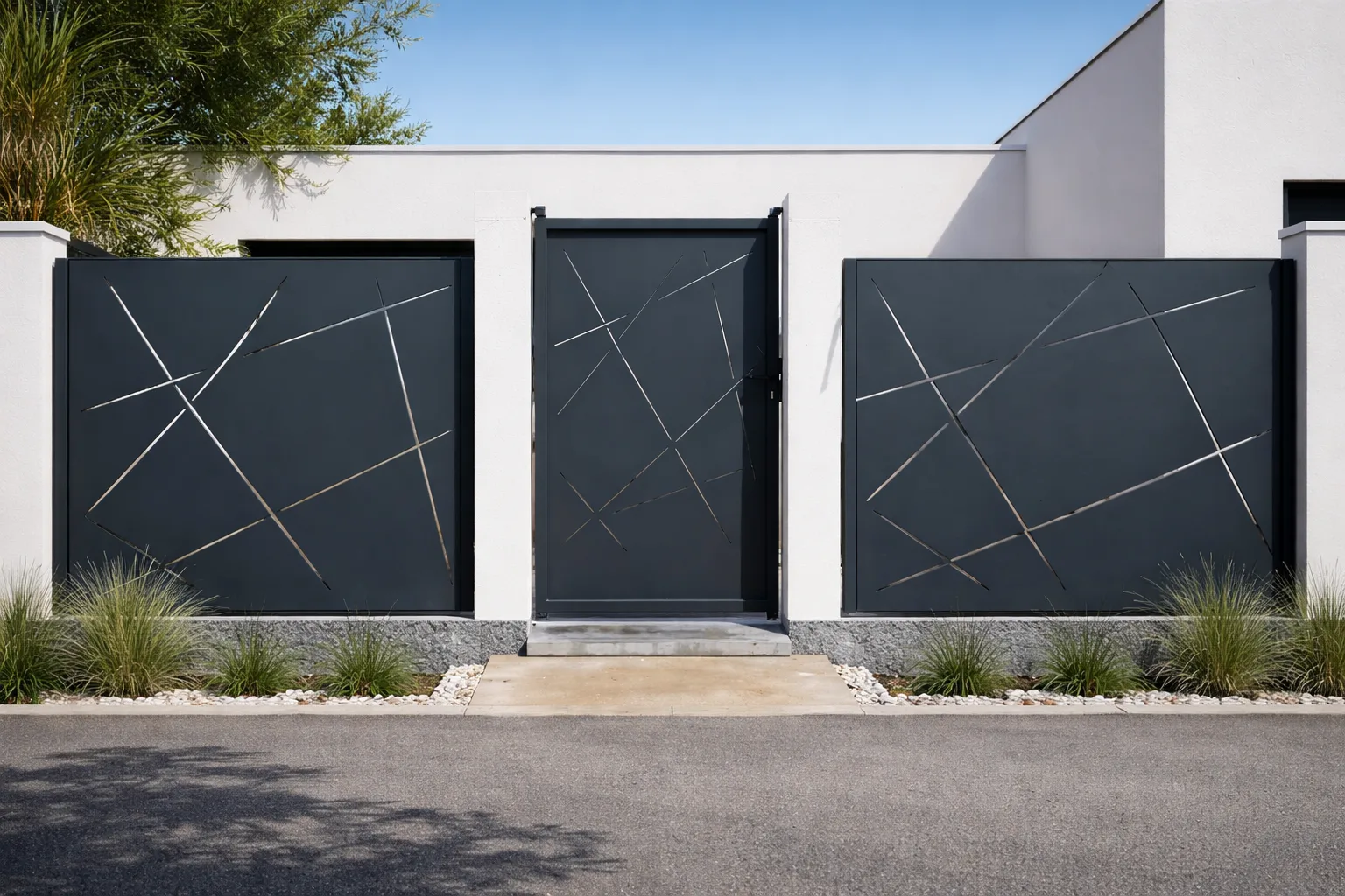 Fachada modernas lineas rectas