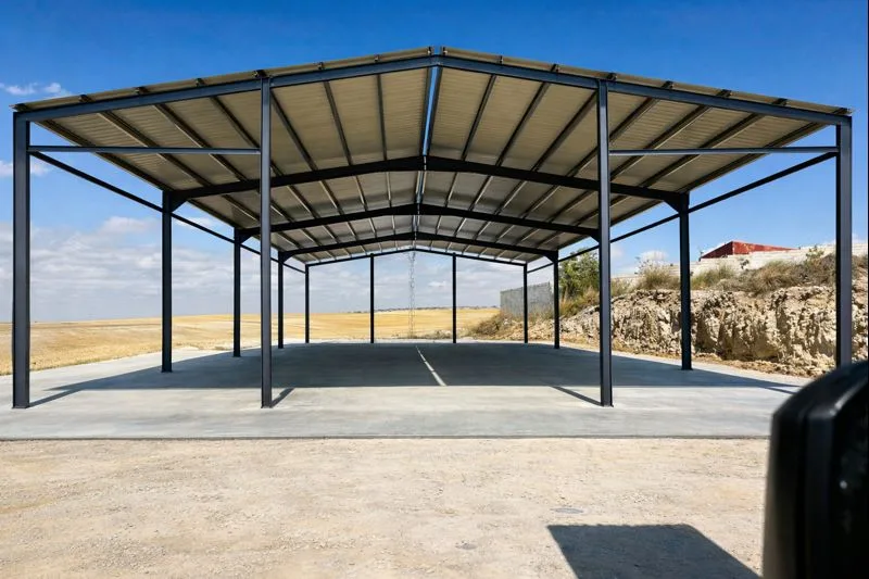 Estructura nave con tejado